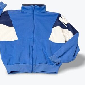 Vintage Nike Grey Tag Jacket Late‎ 1980s Color Block Big Logo Zip Up Rare Medium